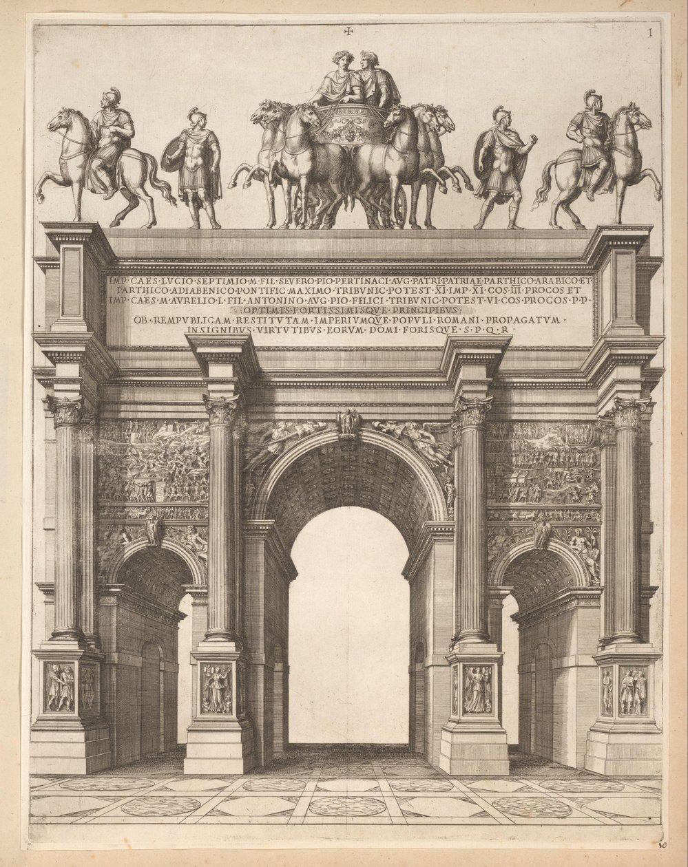 Boog van Septimius Severus te Roma by Pietro Sante Bartoli