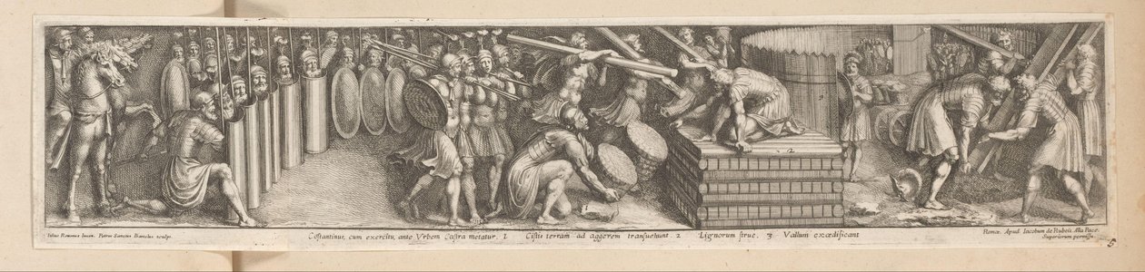 Askerler Constantinus'ta kamp kurdu, cum exercitu, ante Urbem Castra metatur (nesne üzerine başlık) İmparator Konstantin Tarihi (dizi başlığı) by Pietro Sante Bartoli