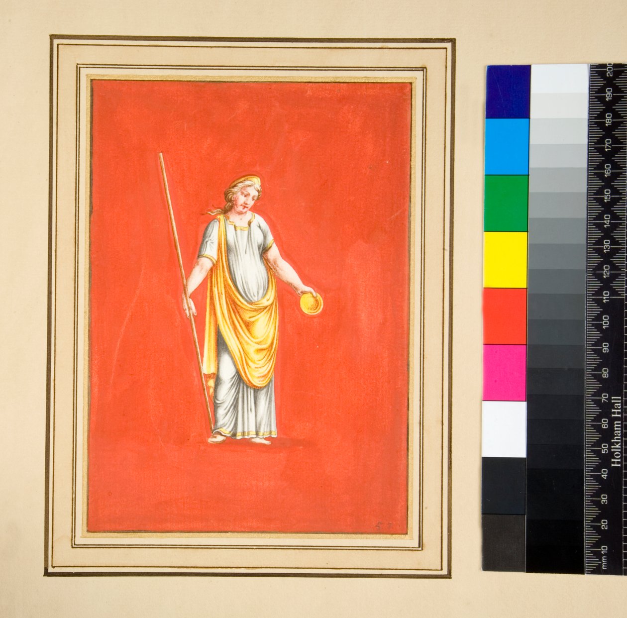 Stephaneli kadın figürü (siyah tebeşir, bazıları kalem ve kahverengi mürekkeple. sulu boya ile renklendirilmiş) by Pietro Santi Bartoli