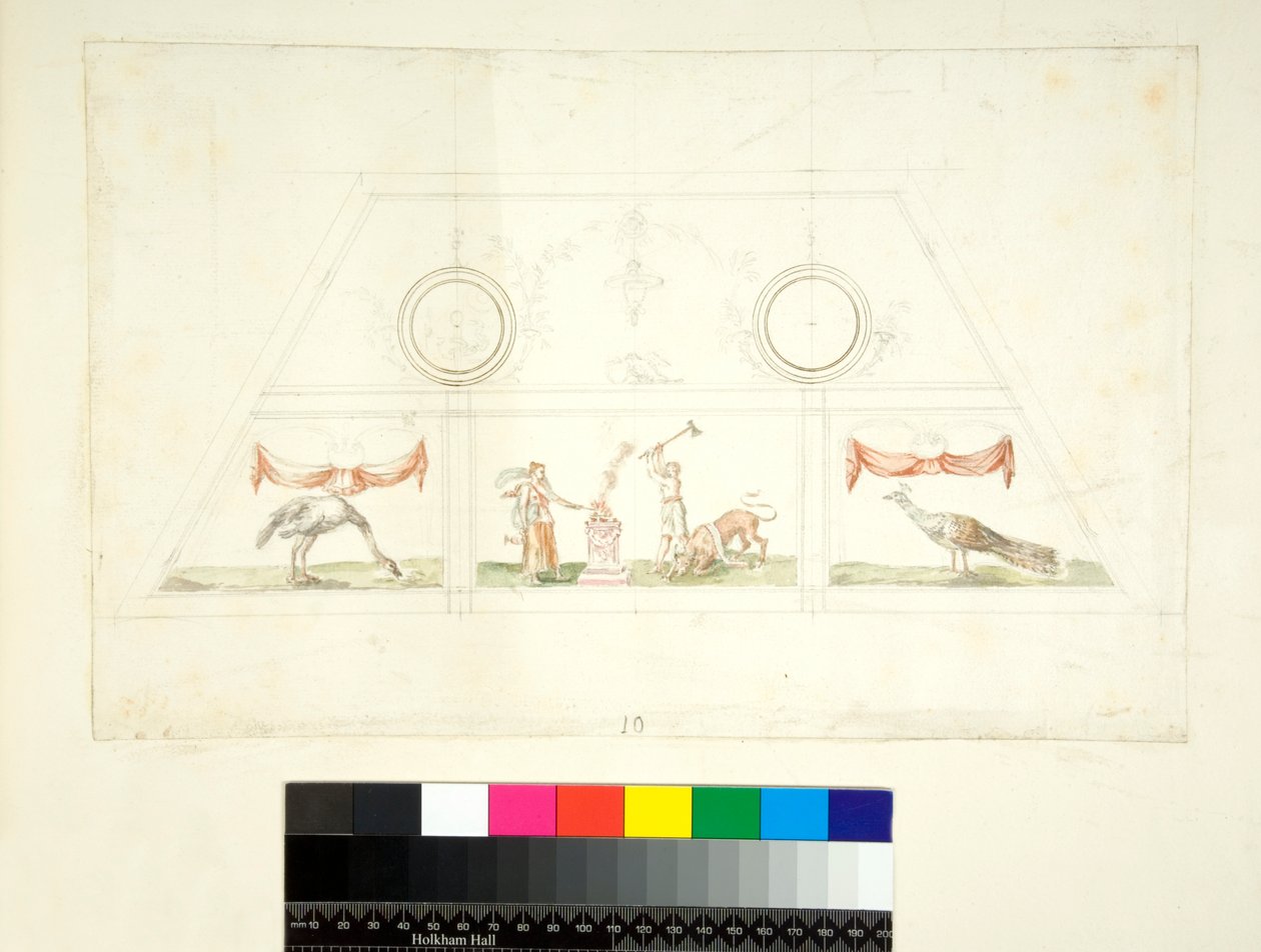 Villa Madama'nın tonozları (siyah tebeşir, bazıları tükenmez kalem ve kahverengi mürekkeple. sulu boya ile renklendirilmiş) by Pietro Santi Bartoli