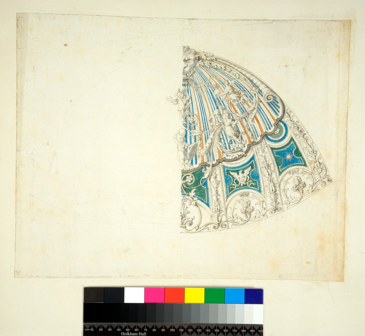 Villa Madama'nın tonozları (siyah tebeşir, bazıları tükenmez kalem ve kahverengi mürekkeple. sulu boya ile renklendirilmiş) by Pietro Santi Bartoli