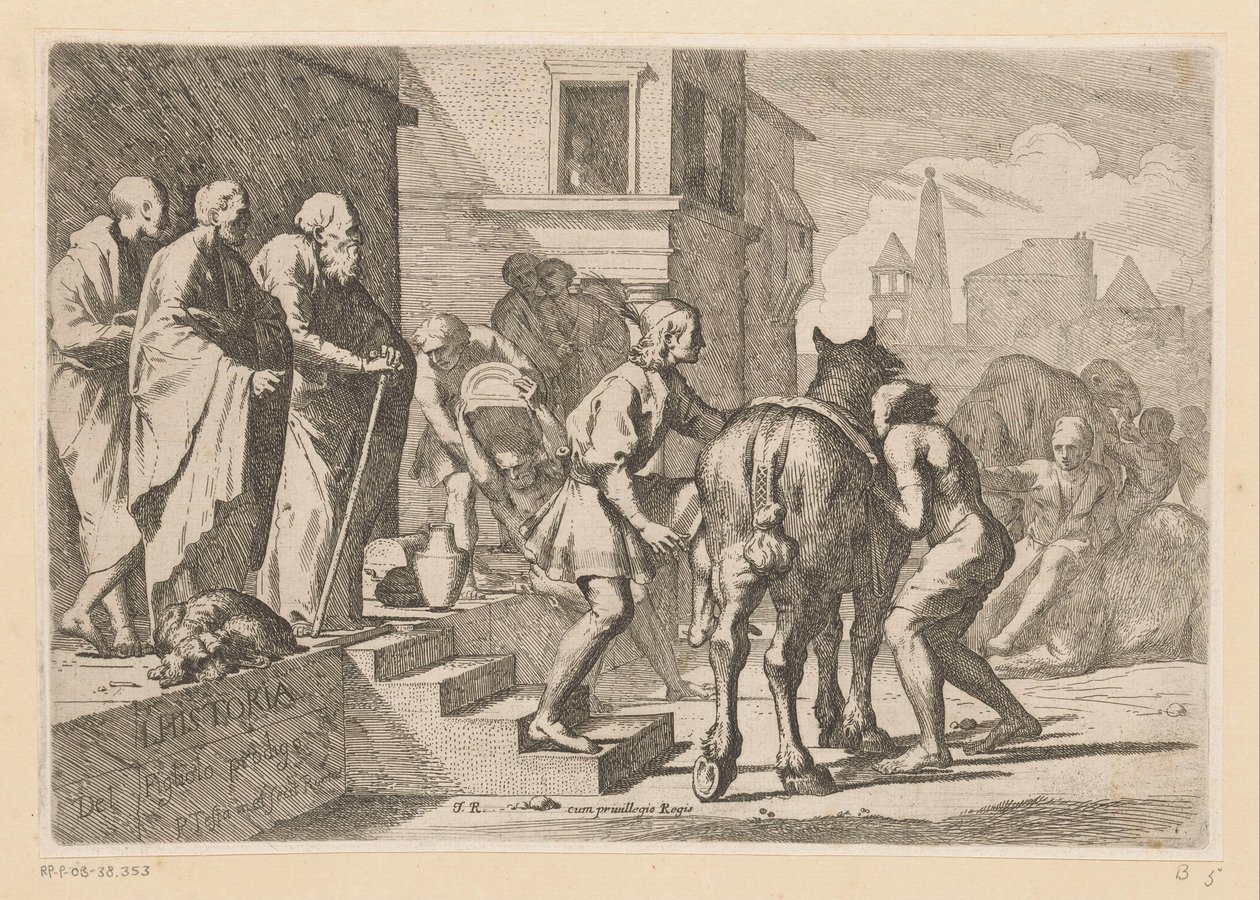 Prodigal Oğul'un Ayrılışı Prodigal Oğul Hikayesi (dizi başlığı) L' Historia Del Figliolo prodigo (nesnedeki dizi başlığı) by Pietro Testa