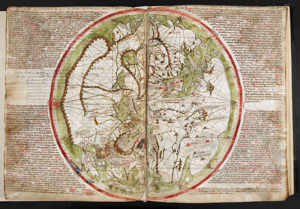 Dünya haritası, c.1320-25 (parşömen) by Pietro Vesconte
