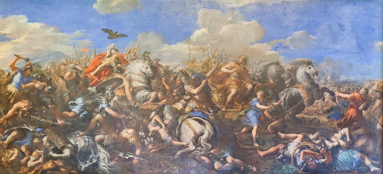 İskender'in Darius'a Karşı Savaşı by Pietro da (1596 1669) Cortona