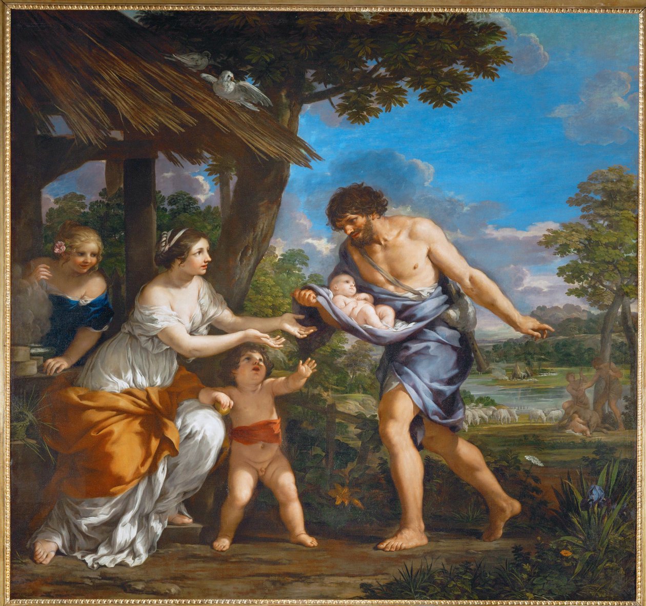Romulus ve Remus Faustus tarafından bulundu... by Pietro da (1596-1669) Cortona