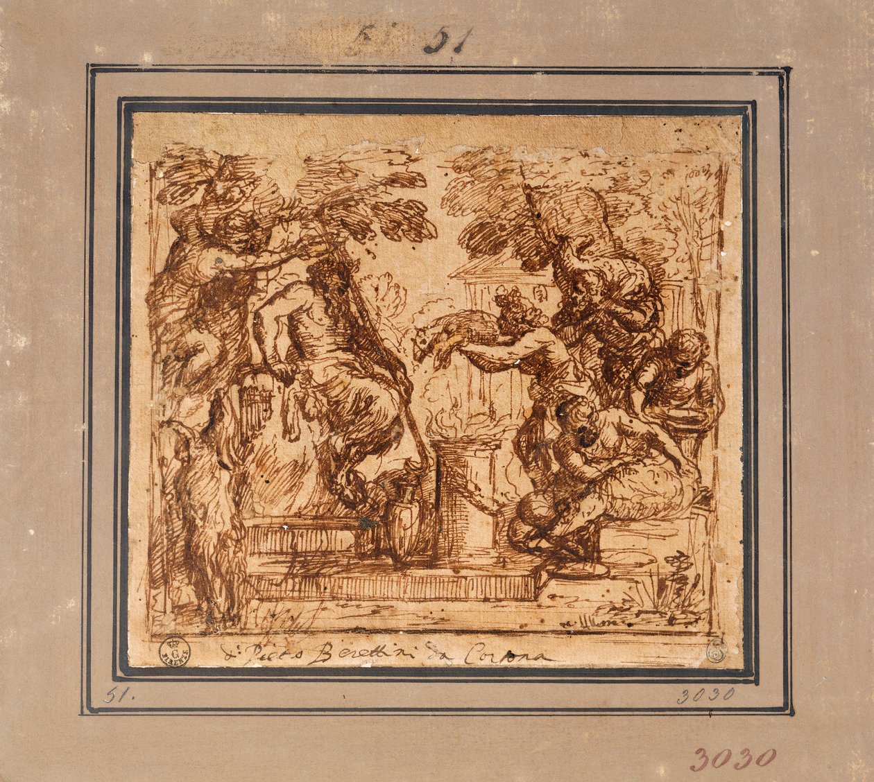 Kaydırma Teklifi için Çalışma by Pietro da Cortona