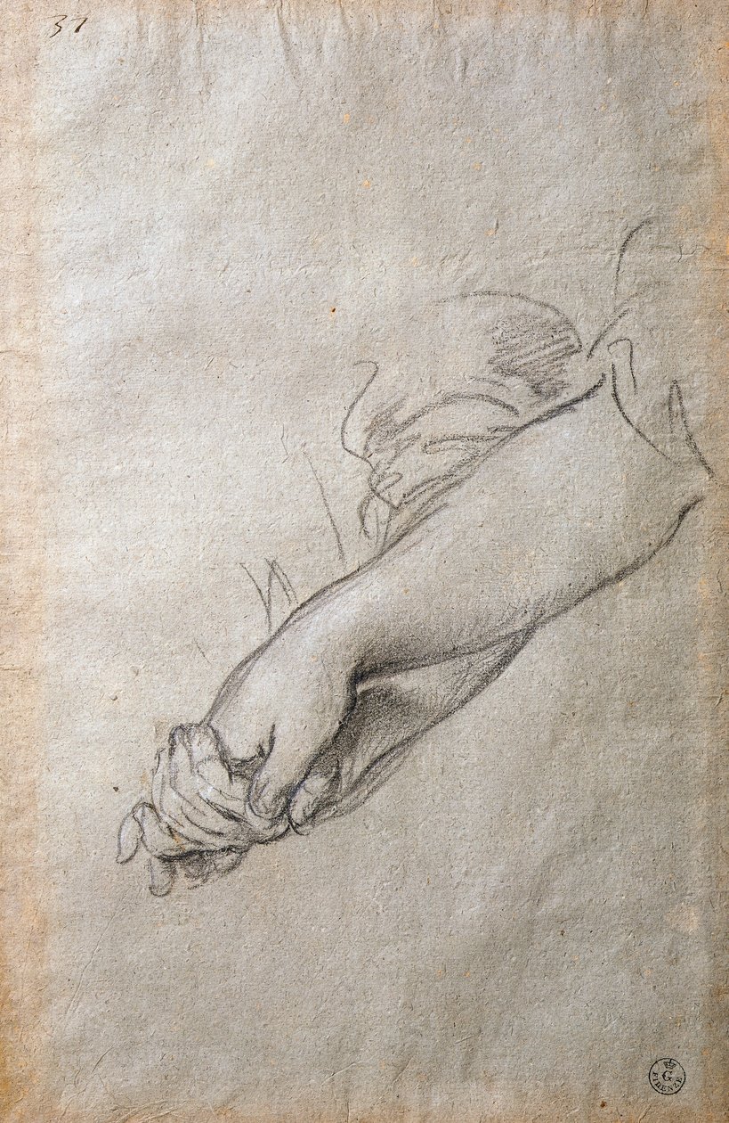 Eller ve kollar, Altın Akortonaj freski için çalışma by Pietro da Cortona