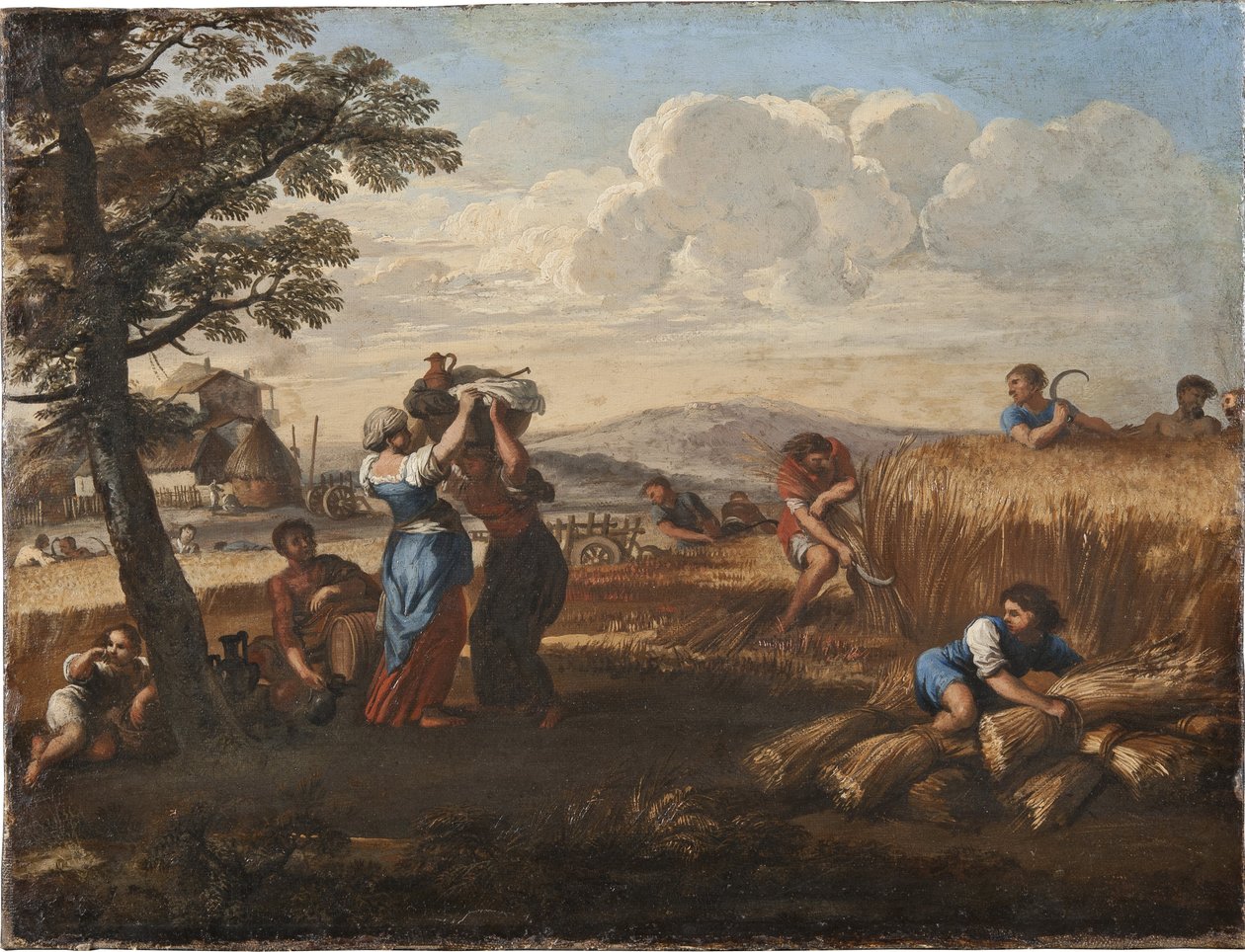 Hasat sahneli manzara - Hasatlı Manzara, Cortona, Pietro da (1596-1669) (Pierre de Cortona). Tuval üzerine yağlıboya. Boyut: 50x65cm. Ulusal Müze Stockholm by Pietro da Cortona