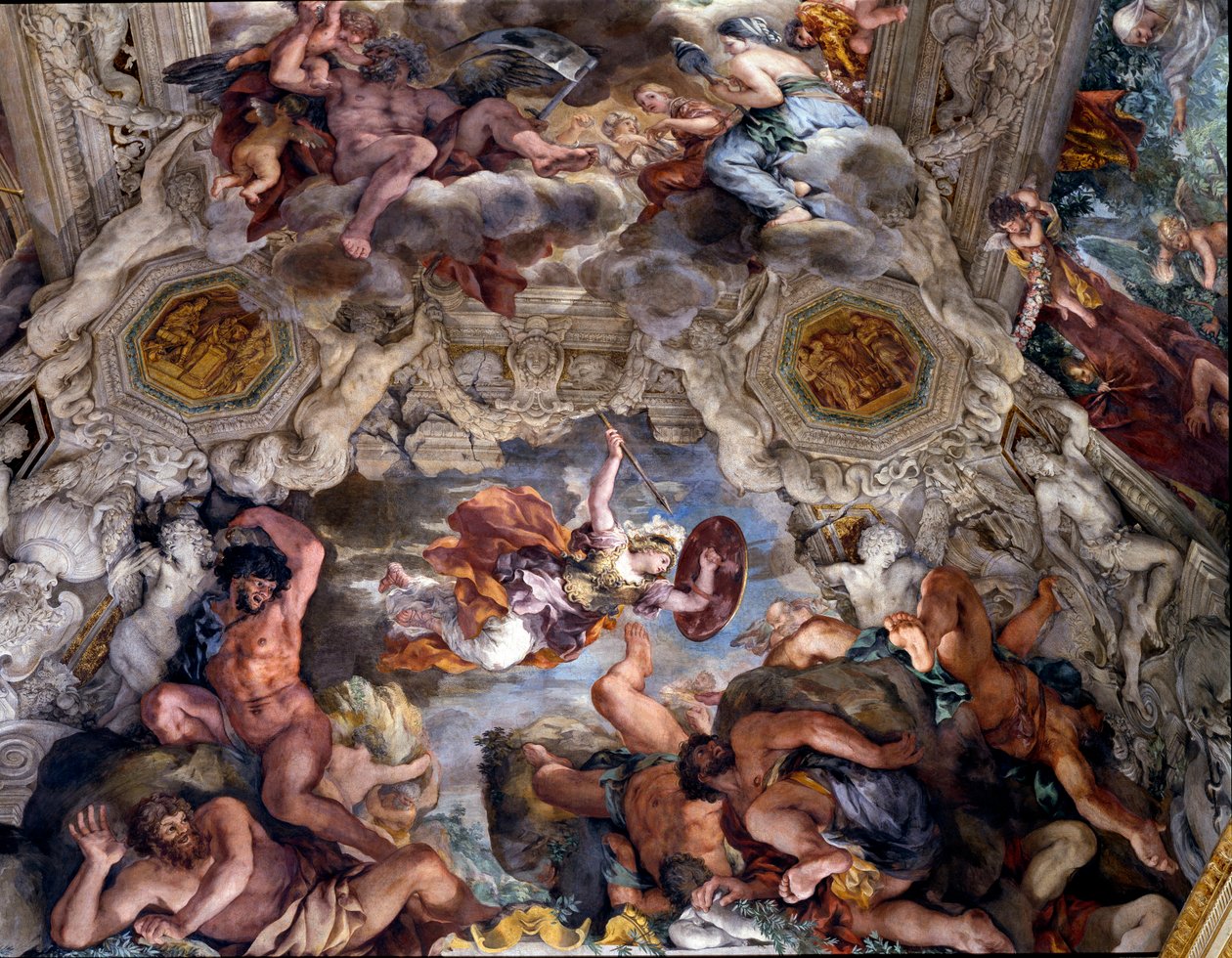 İlahi Takdirin Zaferi Cortona Taşı (Pietro Berrettini dit Pietro da Cortona) resminin detayı by Pietro da Cortona