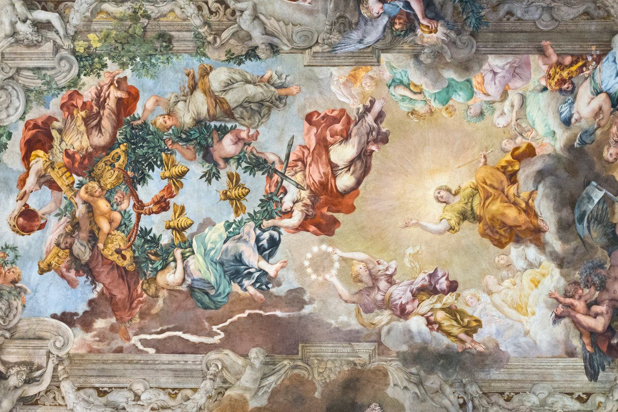 İlahi takdirin zaferi, detay by Pietro da (1596 1669) Cortona