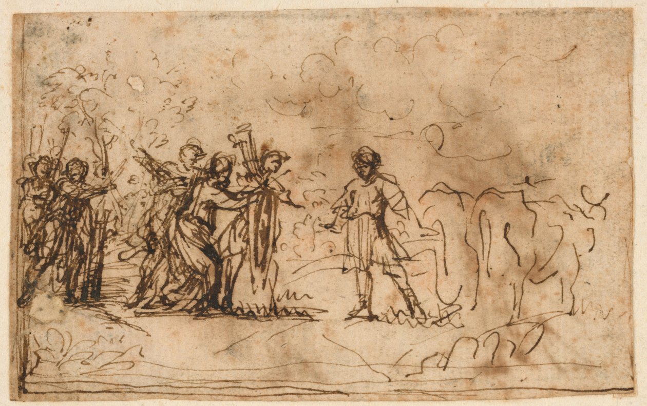 CIncinnatus Tarladan Çağırıldı, "Cincinnato Tarihi" için çalışma, Villa Sacchetti Galerisi (Şimdi Chigi), Castelfusano by Pietro da Cortona