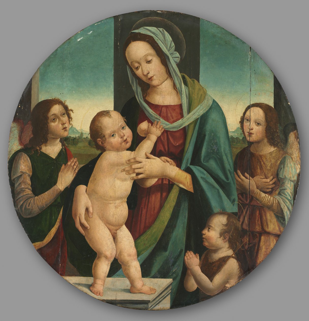 Vaftizci Yahya ve Melekler ile Bakire ve Çocuk, c. 1500. by Pietro del Donzello