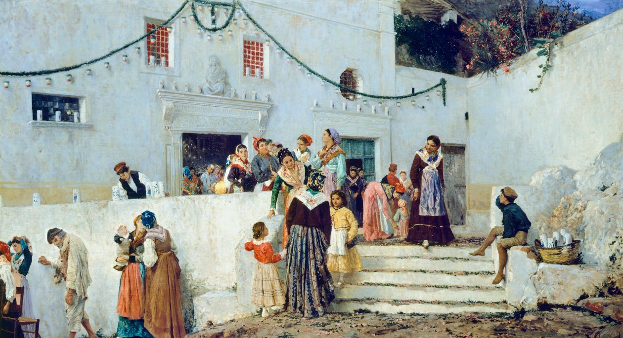 Kutlama günü, Pio Joris (1843-1921), tuval üzerine yağlı boya, 93x160 cm by Pio Joris
