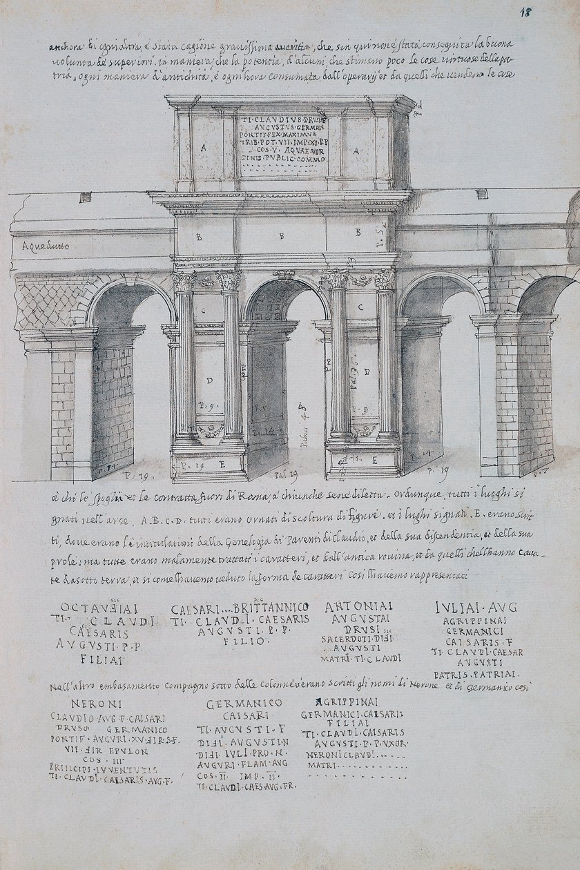 Pirro Ligorio (1513-1583) tarafından Roma Antik Eserlerinden çizim, Roma