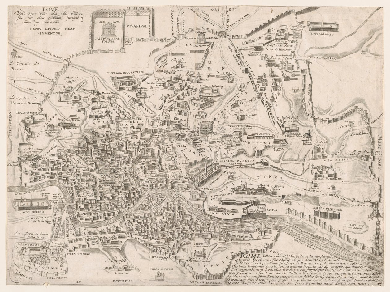 Roma İhtişamı Aynası: Antik Roma Planı, 16. yüzyıl., 16. yüzyıl. by Pirro Ligorio
