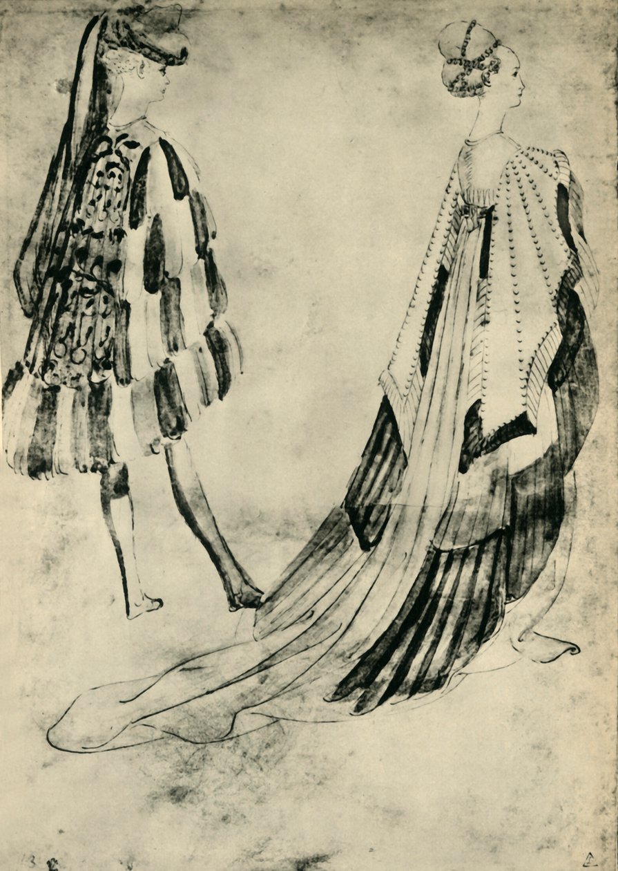 Mahkeme Kostümlü Beyefendi ve Hanımefendi, c1420-1455, 1943. by Antonio Pisanello