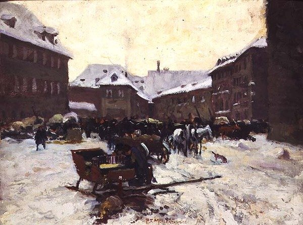 kış şehir manzarası by Pius Ferdinand Messerschmitt