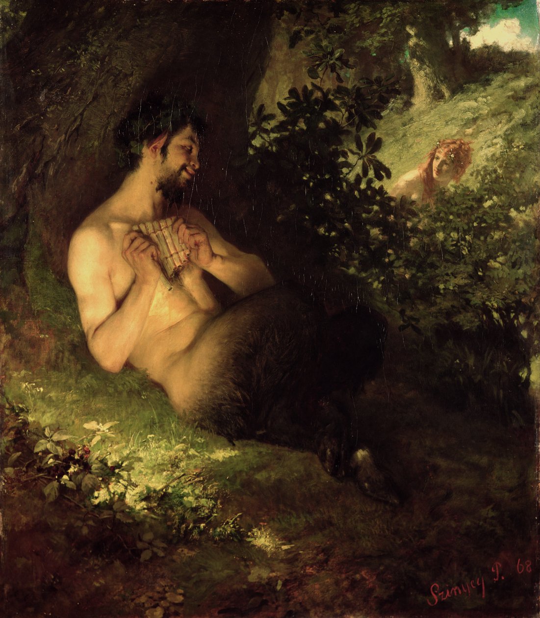 Faun ve Peri, 1868 by Pál Szinyei Merse