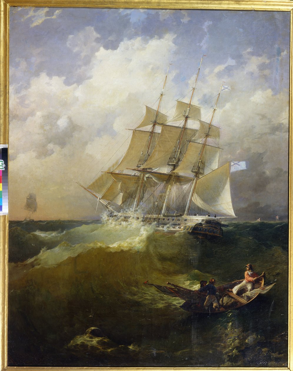 44 silahlı fırkateyn, Aurora ("44 silahlı fırkateyn Aurora"") - Platon Timofeyevich Borispolets (1805-1880) tarafından tablo, tuval üzerine yağlı boya by Platon Timofeyevich Borispolets