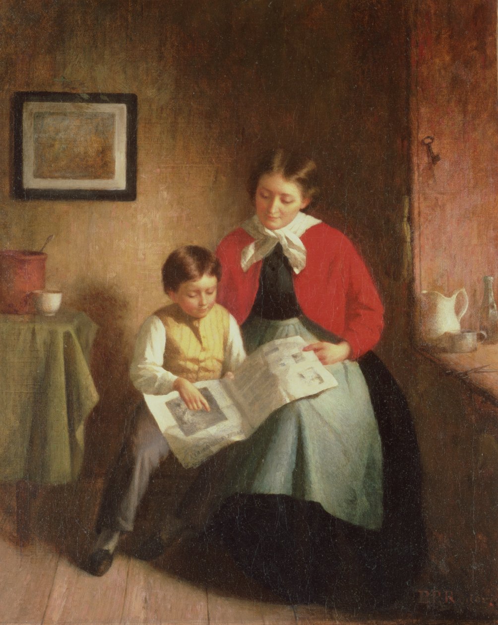Resimli Kitaplı Anne ve Oğlan, 1868 by Platt Powell Ryder