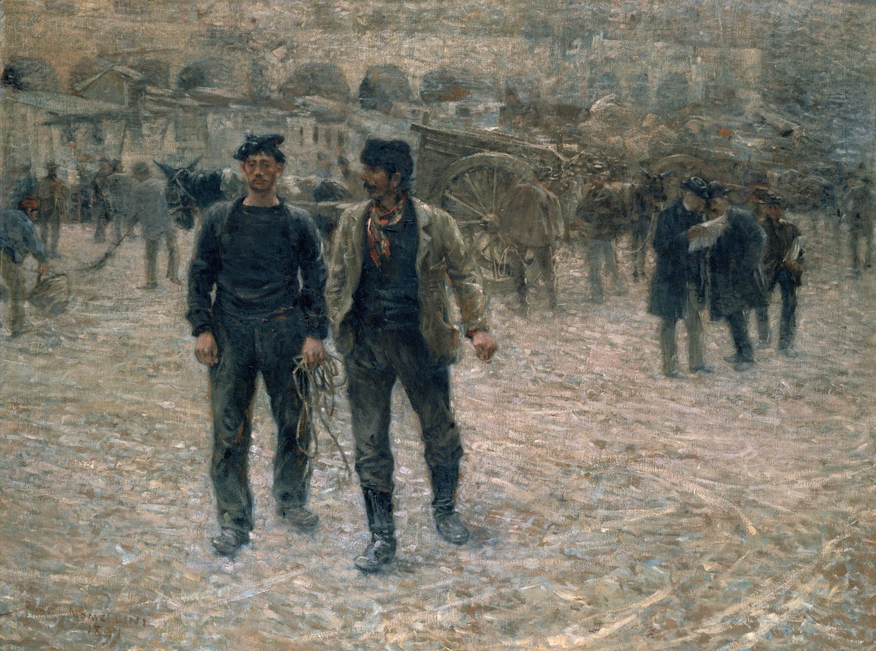 Yükleme Meydanı, Cenova, 1891 by Plinio Nomellini