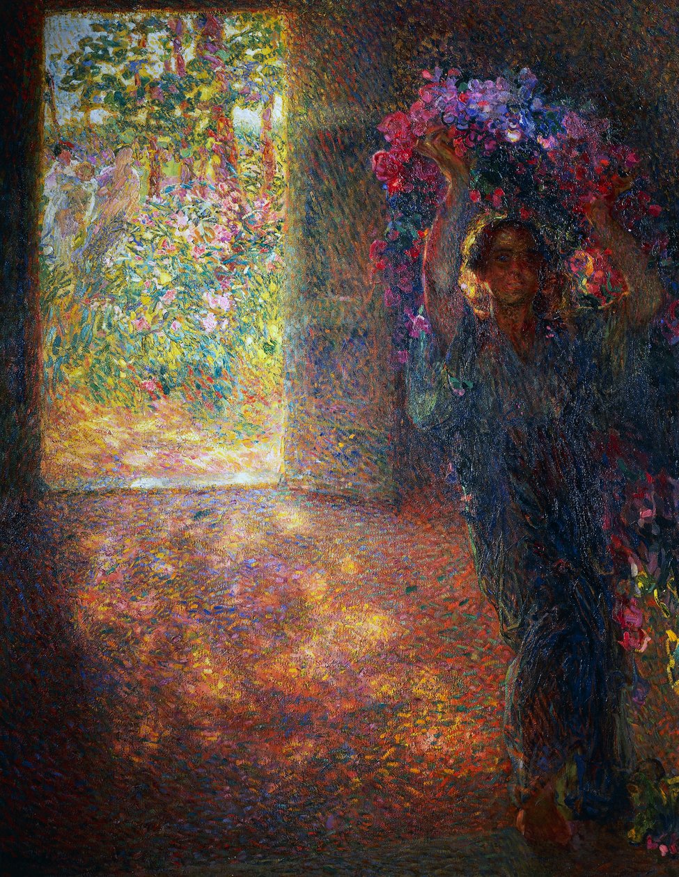 Çiçek evi, yaklaşık 1910, Plinio Nomellini (1866-1943), tuval üzerine yağlı boya, 200x160 cm, İtalya, 20. yüzyıl by Plinio Nomellini