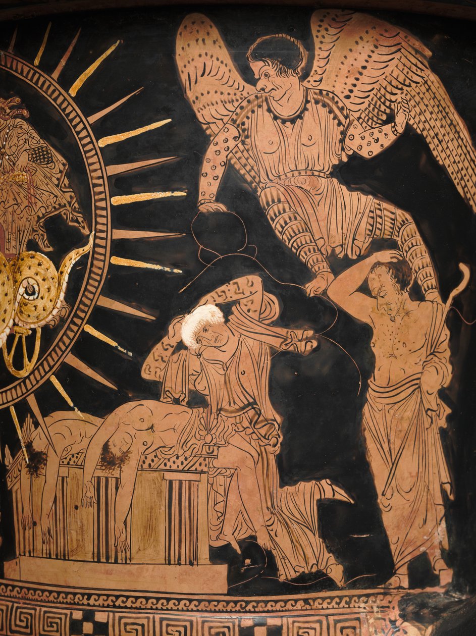 ಲುಕಾನಿಯನ್ ಕ್ಯಾಲಿಕ್ಸ್-ಕ್ರೇಟರ್‌ನ ವಿವರ, c.400 BCturk by Policoro Painter