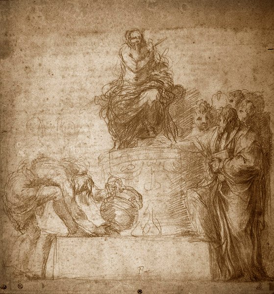 Antik Kurban, No.85 (kağıt üzerinde kırmızı tebeşir) by Polidoro da Caravaggio