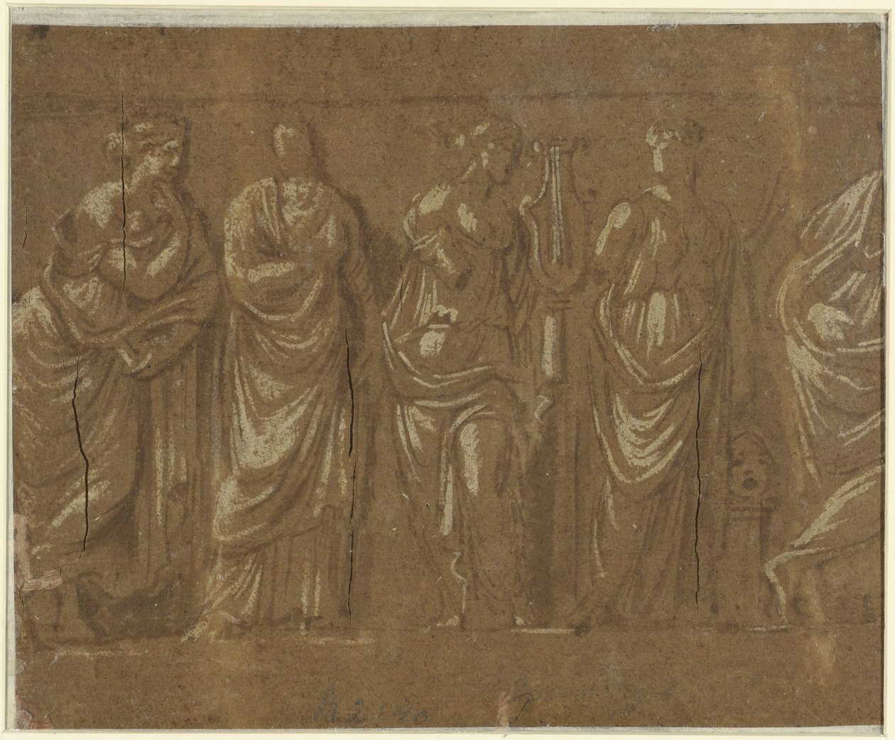 Sıra sıra ilham perileri by Polidoro da Caravaggio (possibly)