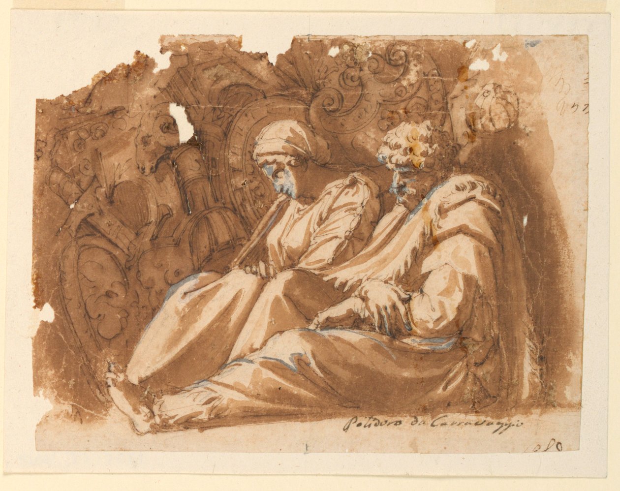 Kupalı Oturan Figürler by Polidoro da Caravaggio