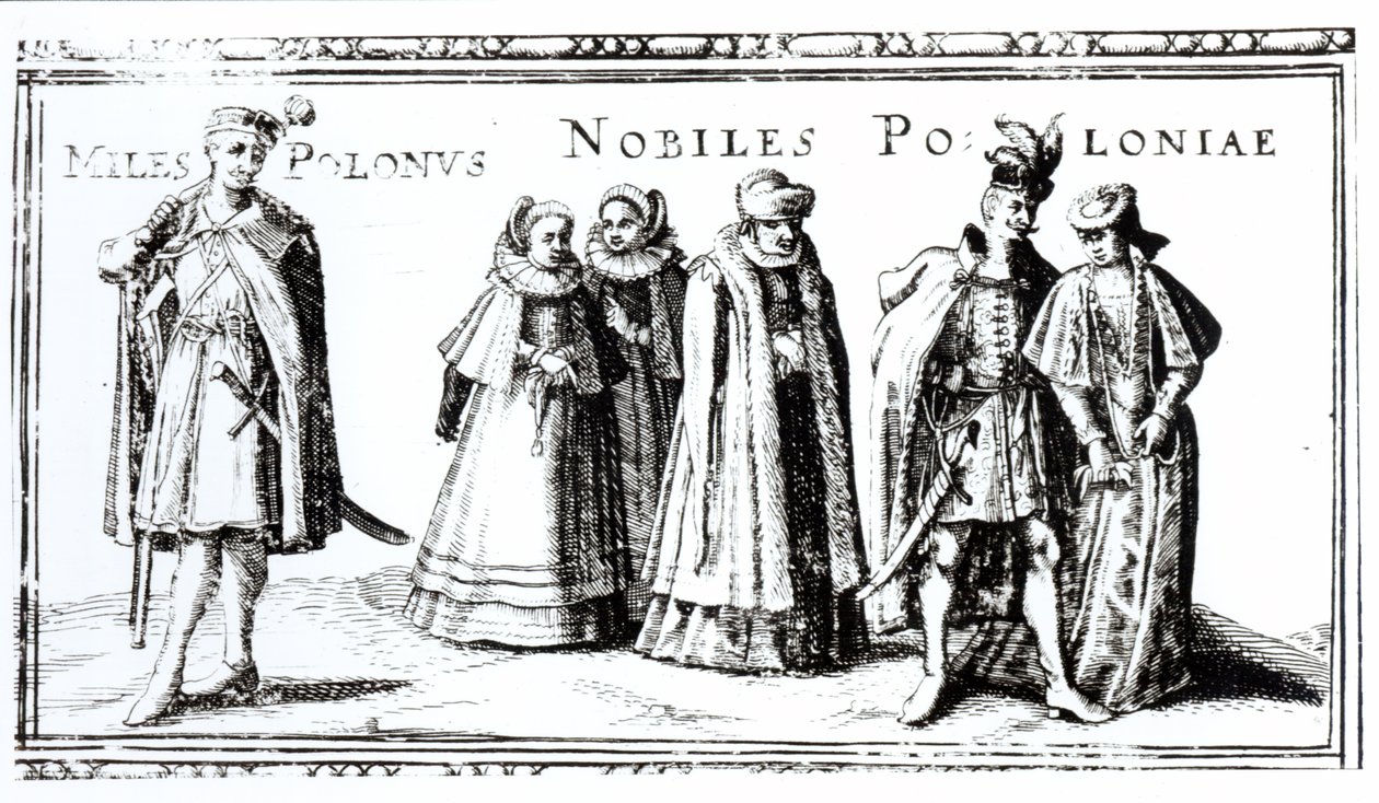Polonya Asalet (gravür) (bw fotoğraf) by Polish School