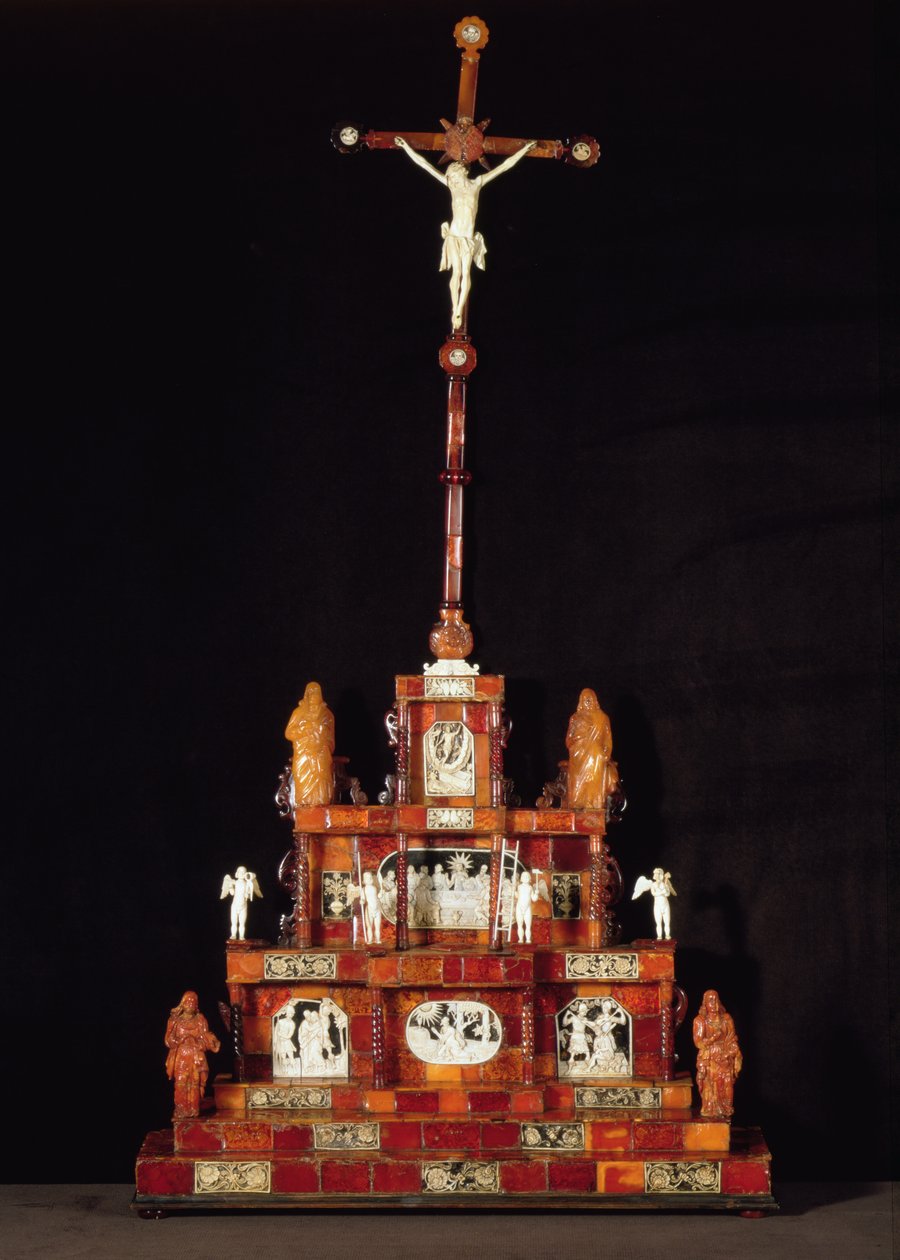 Taşınabilir sunak, Michael Redlin, Gdansk atölyesi (ahşap, kehribar ve fildişi) by Polish School