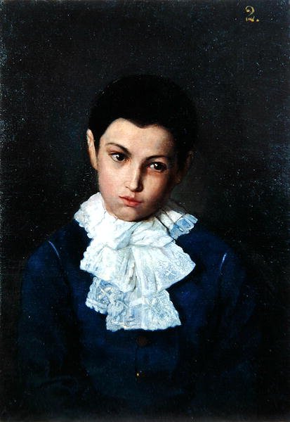Dantel yakalı bir çocuk portresi (tuval üzerine yağlı boya) by Polish School