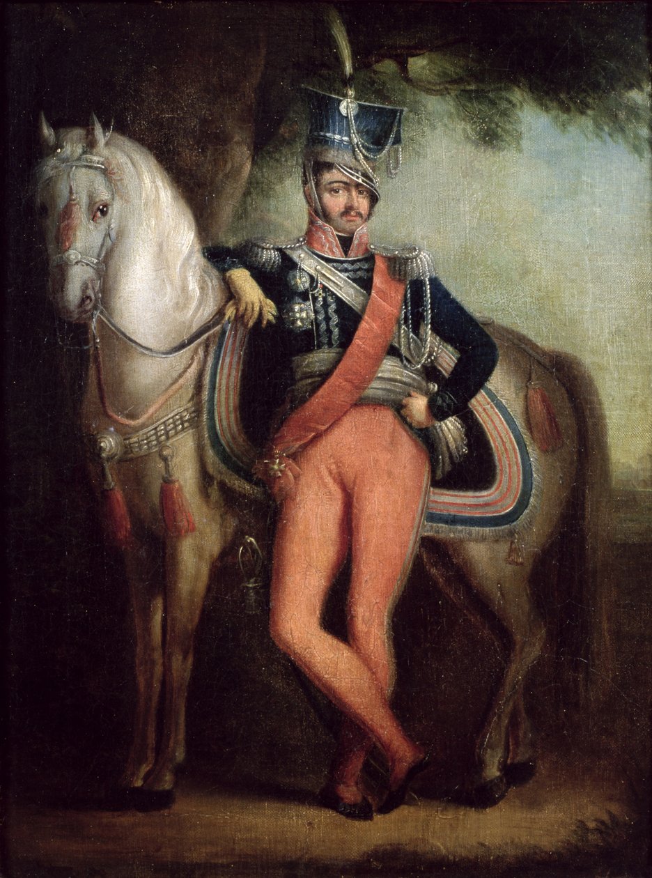 Prens Josef Anton Poniatowski (1763-1813) atının yanında, c.1800-13 by Polish School