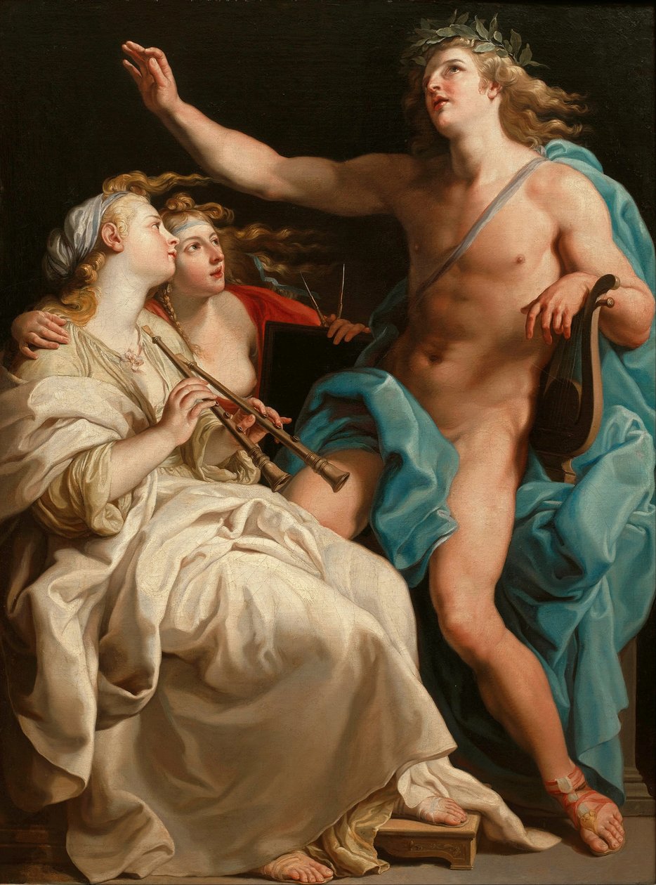 Apollo ve iki İlham Perisi by Pompeo Girolamo Batoni