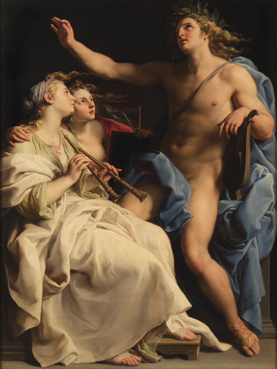 Apollo, Müzik ve Geometri, 1741. by Pompeo Girolamo Batoni