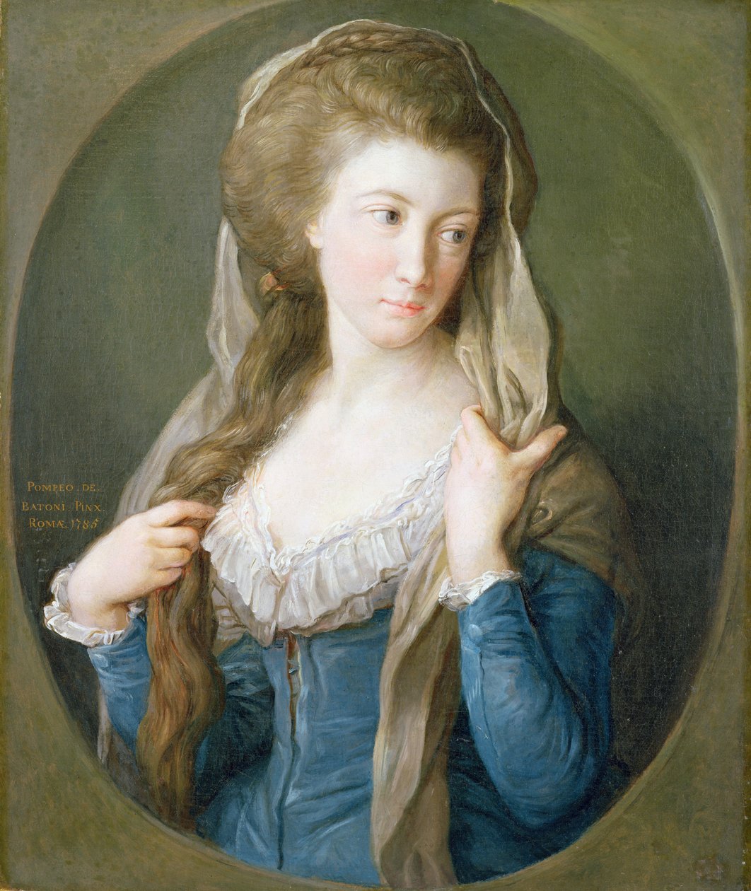 Geleneksel olarak Margaret Stuart, Lady Hippisley olarak tanımlanan Bir Kadının Portresi by Pompeo Girolamo Batoni