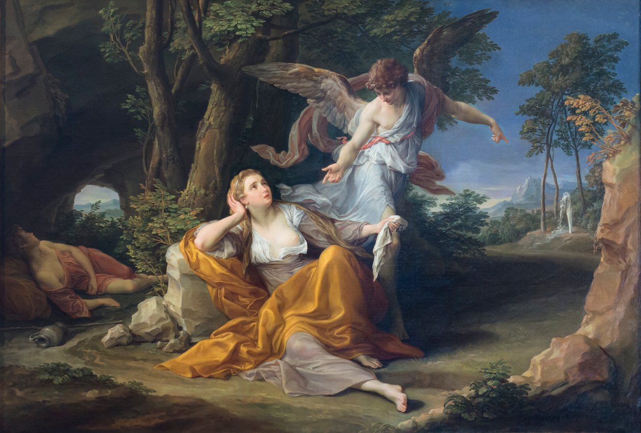 Meleğin çölde Hacer'e görünmesi by Pompeo Girolamo Batoni