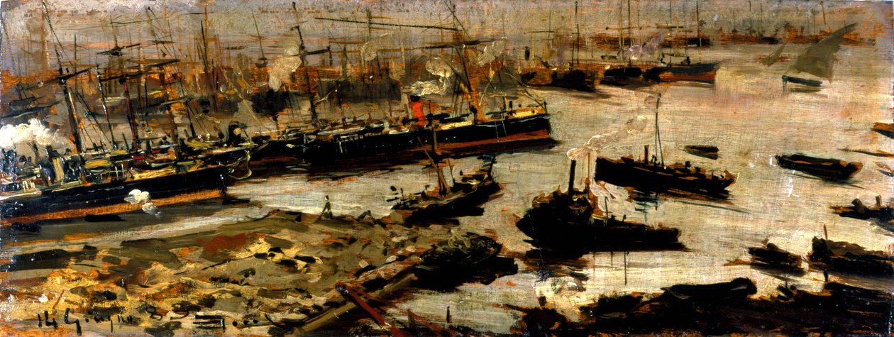 Cenova Limanı, Mariani tarafından boyama by Pompeo Mariani