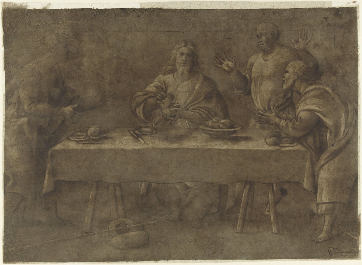 Emmaus'ta yemek by Pomponio Amalteo (attributed to)