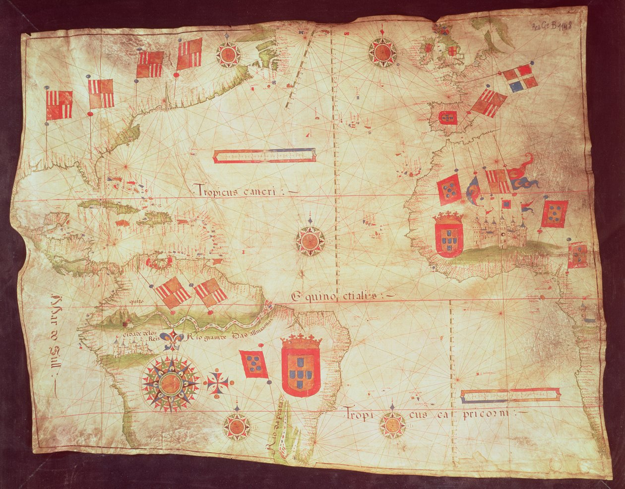 Atlantik Okyanusu Haritası, c.1550 by Portuguese School