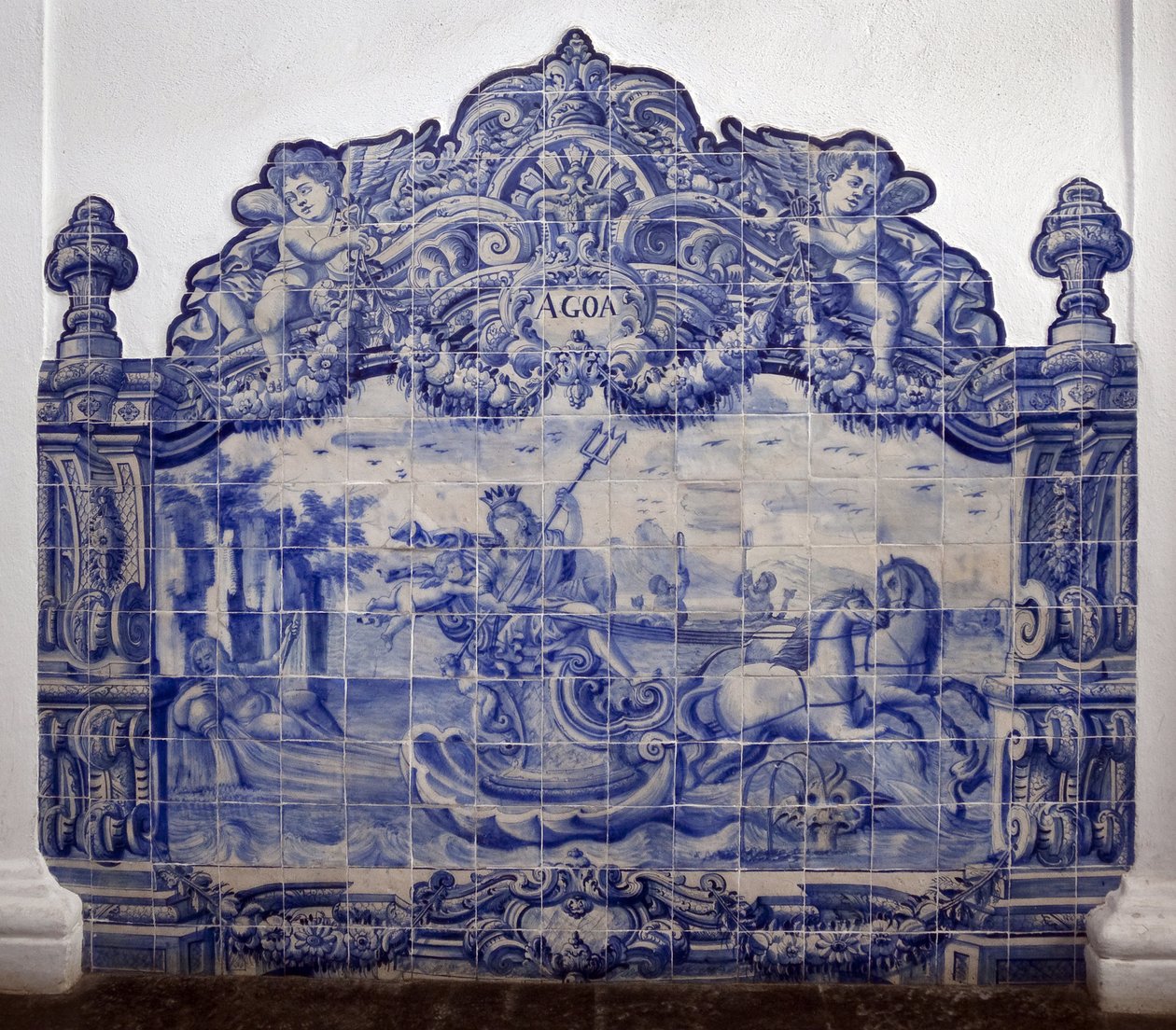 Su alegorisi - Azulejos, boyalı çanak çömlek by Portuguese School