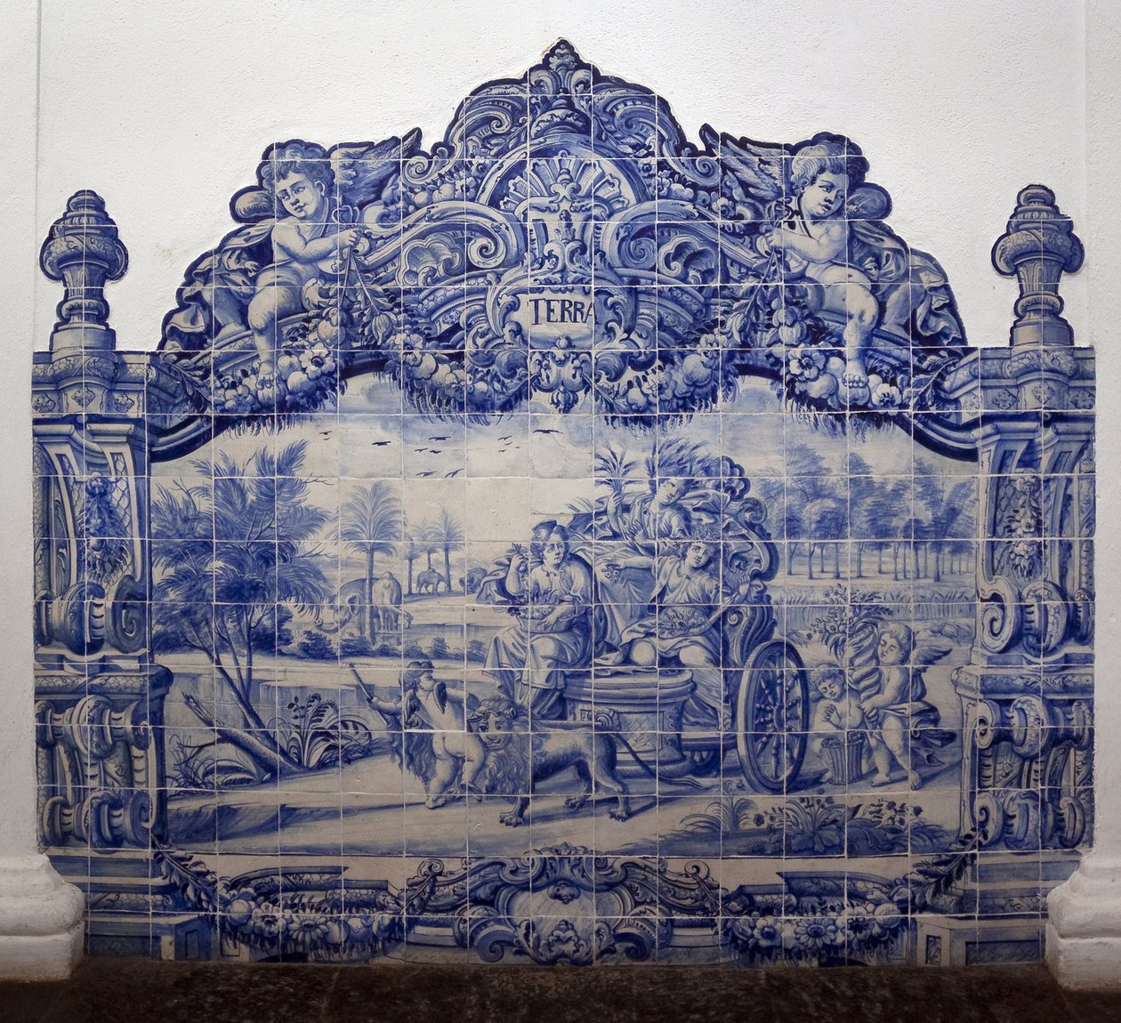 Dünyanın Alegorisi - Azulejos, boyalı fayans by Portuguese School