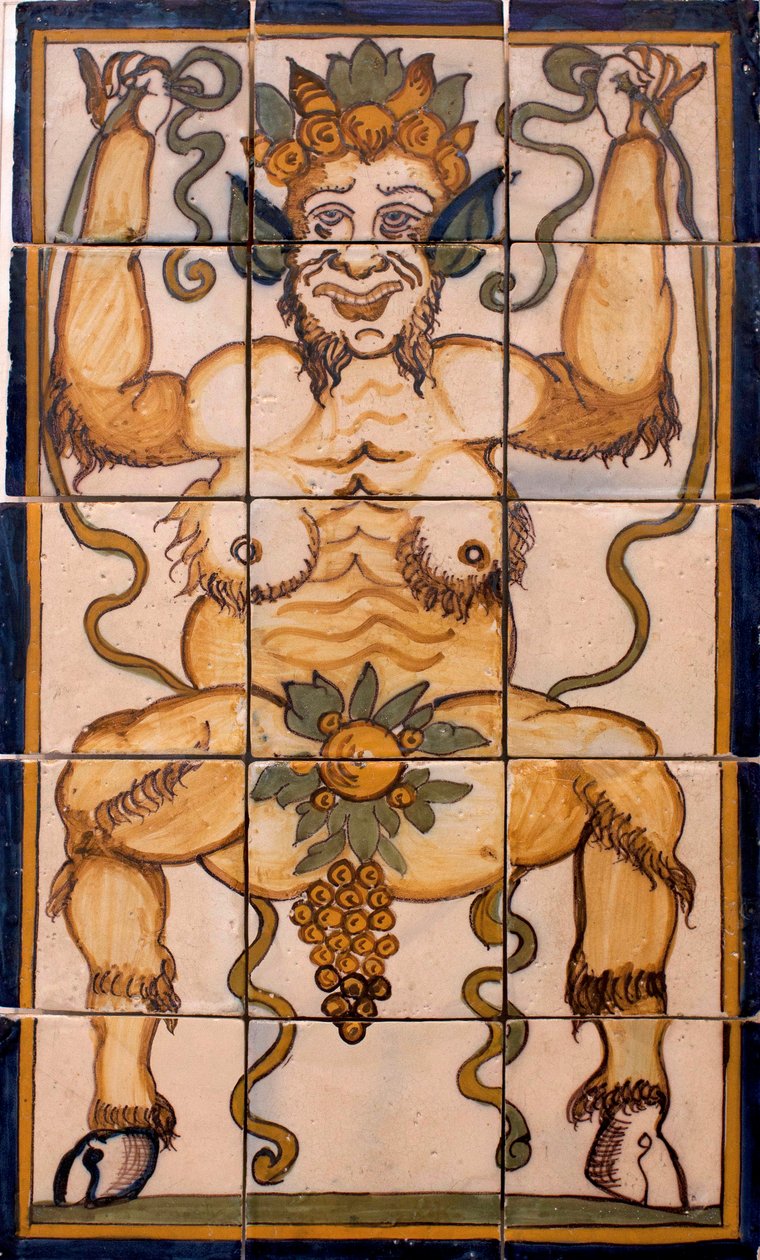 Bacchus - Çini panel Bacchus, portekizce fabrika by Portuguese School