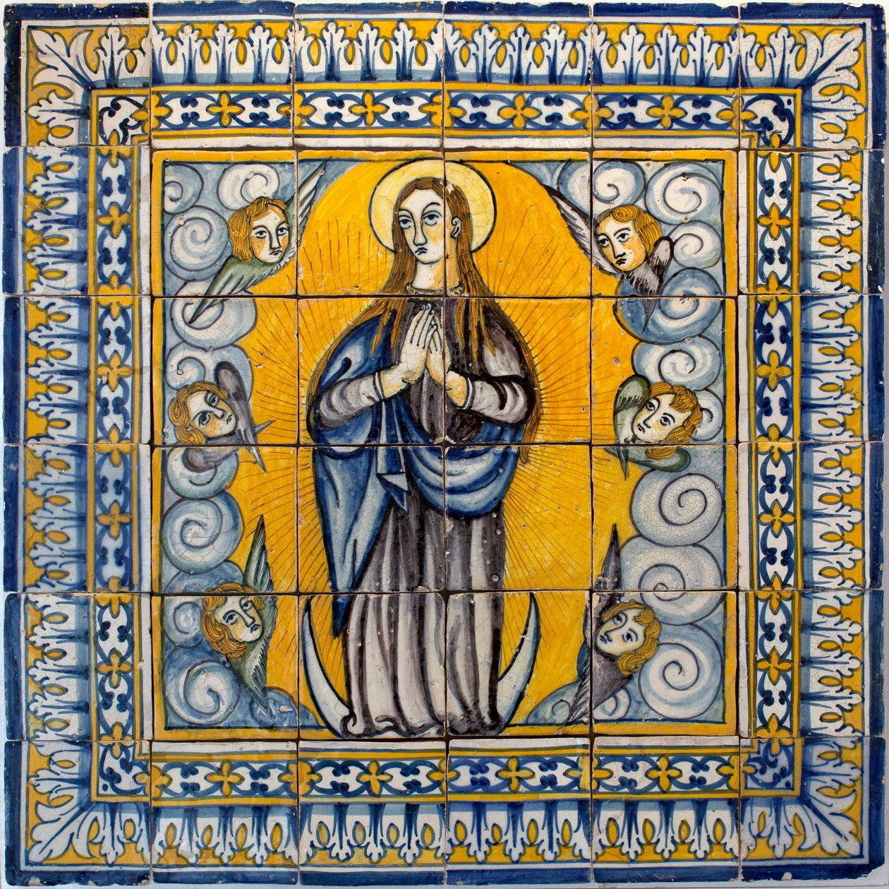 Our Lady of the Conception - Azulejos de Lisbon (Portekiz) 1650-1675 ( Our Lady of the Conception, Çini, Lizbon by Portuguese School