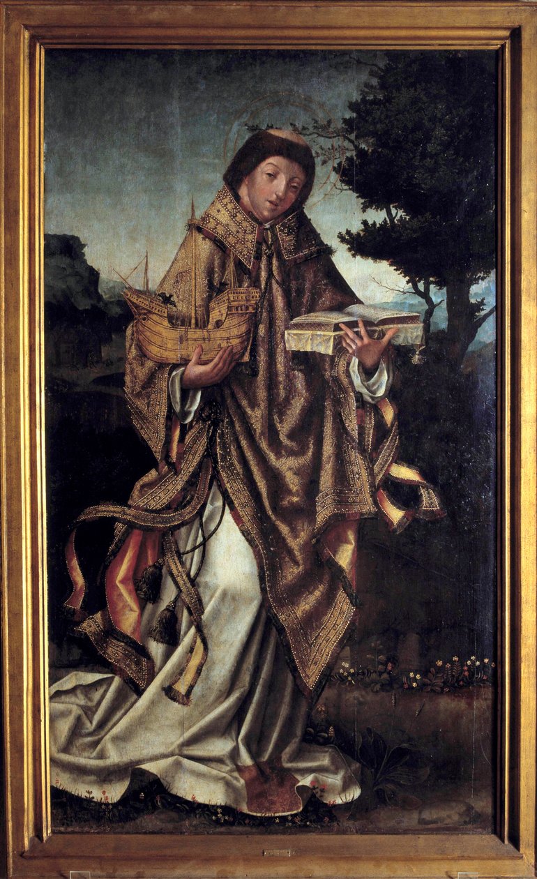 Saint Vincent, Lizbon şehrinin hamisi Portekiz okulunun resmi by Portuguese School