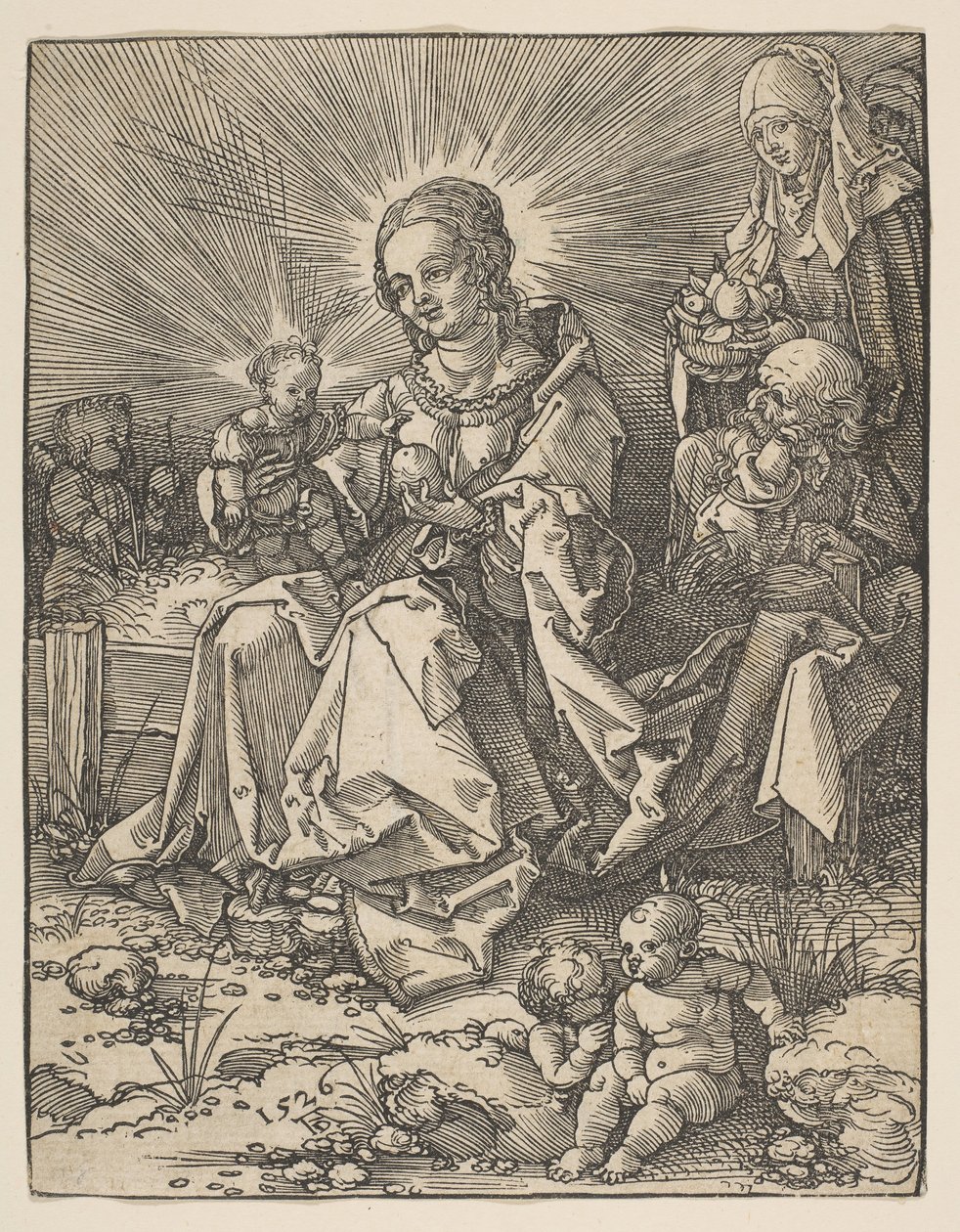 Otlu Bir Bankada Madonna, 1526. by Possibly Albrecht Dürer