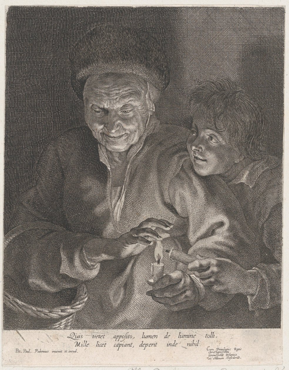 Yaşlı kadın ve mumlu bir çocuk, ca. 1620-30., ca. 1620-30. by Possibly by Paulus Pontius.
