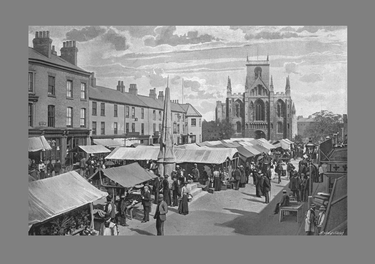 Pazar Yeri, Selby, c1900 by Poulton and Co