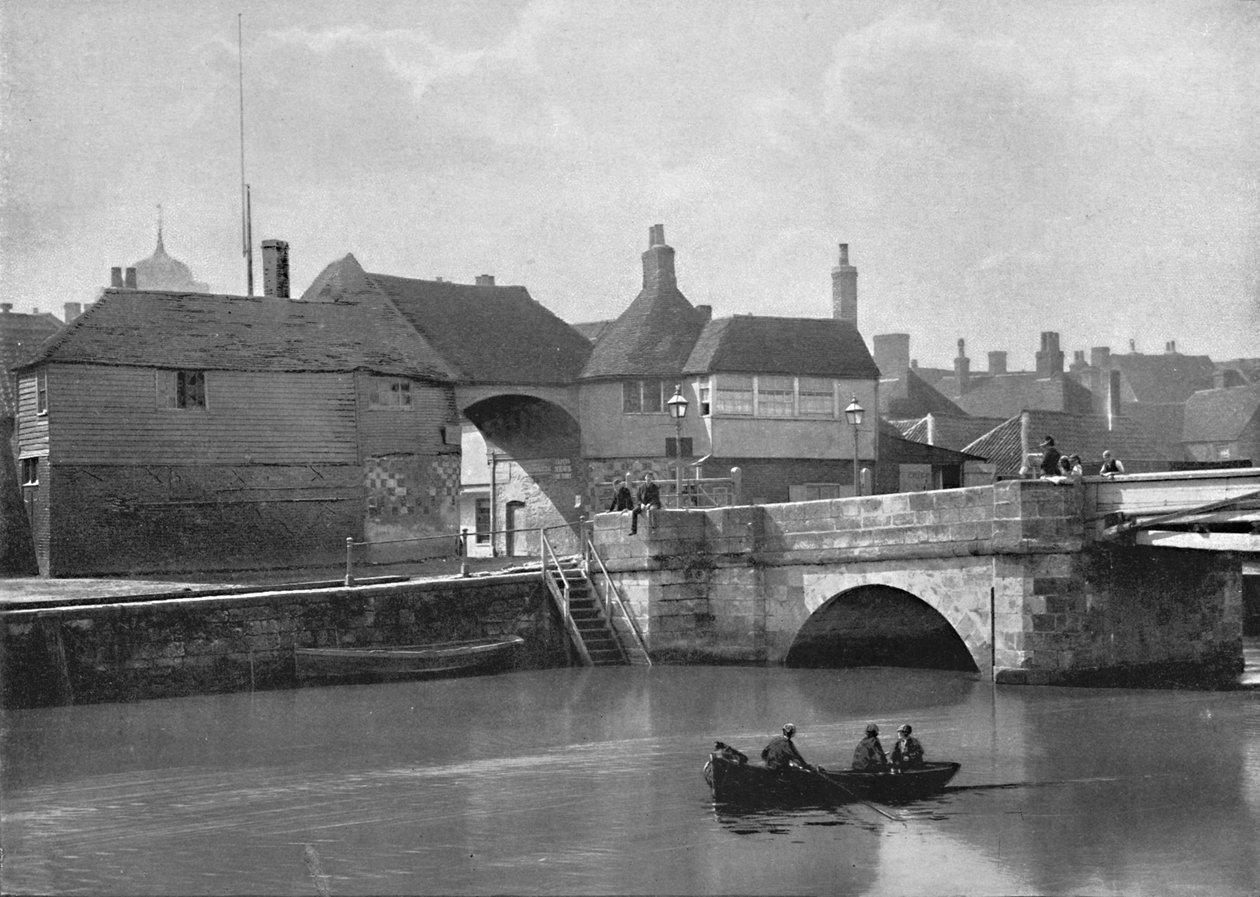 Sandviç: Eski Köprü ve Barbican, c1896 by Poulton and Co